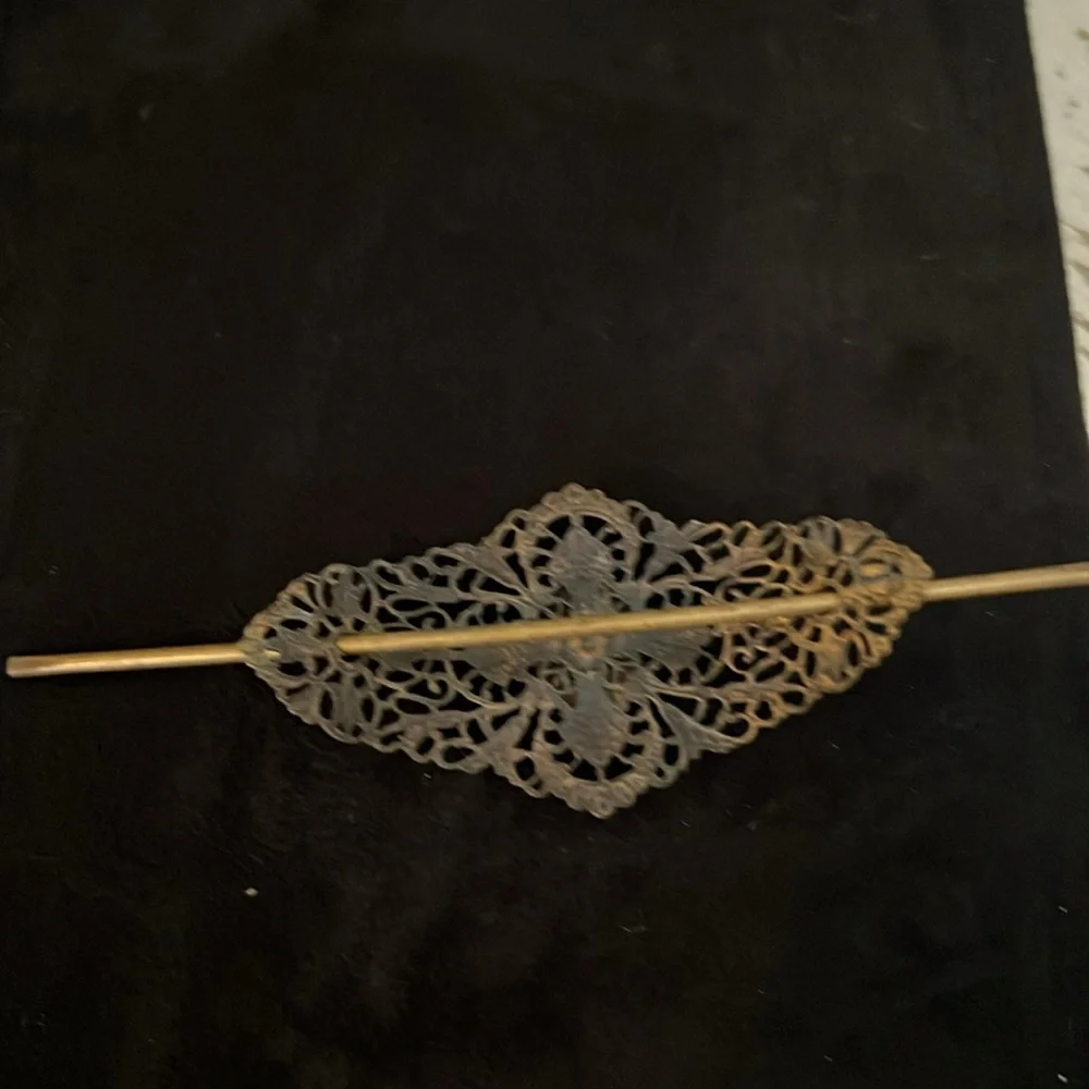 Vintage Cameo hair barrette pick comb